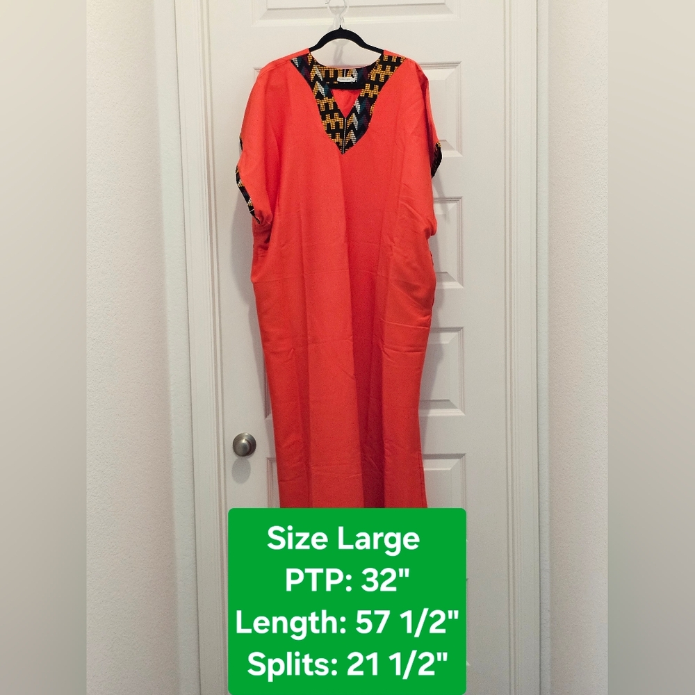 Koffie Egbe Short Sleeve Kaftan Dress, NWOT, Size Large